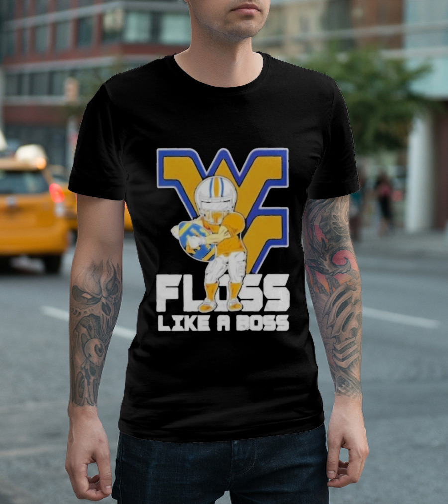 West Virginia Mountaineers Floss Like A Boss Football Celebration T-Shirt