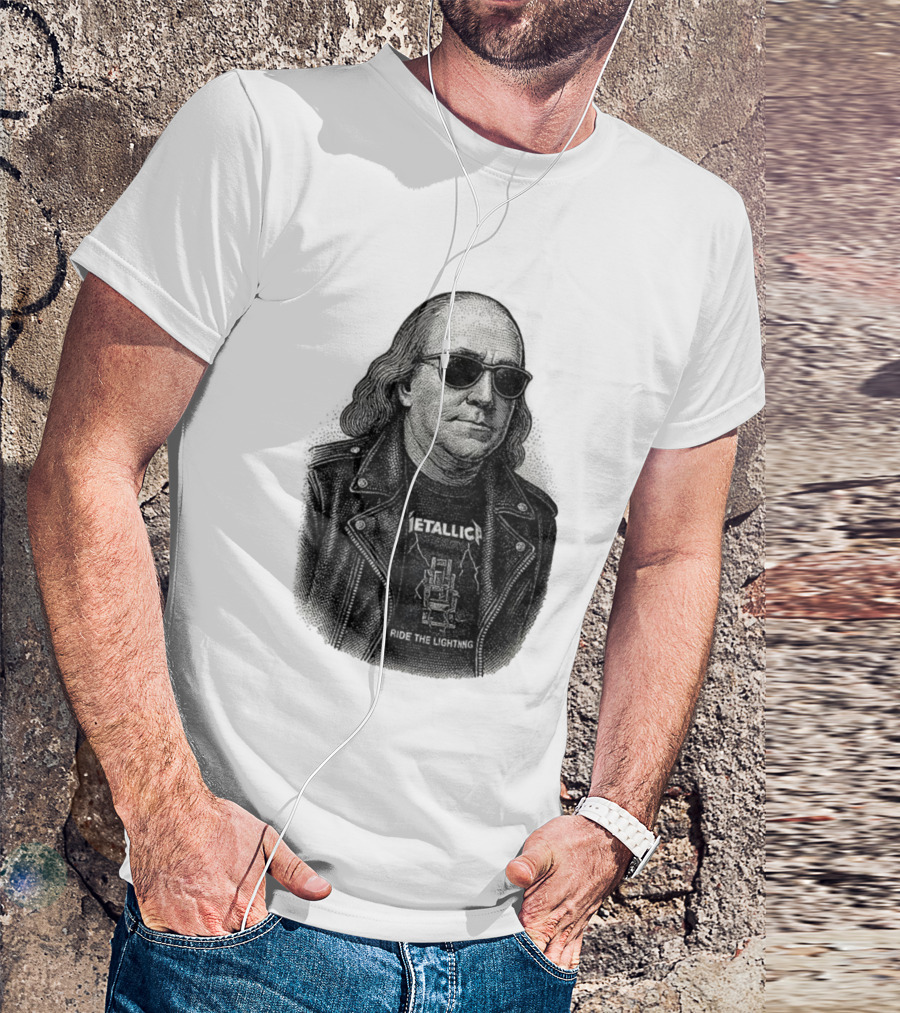 Ben Franklin Metallica Ride The Lightning T-Shirt