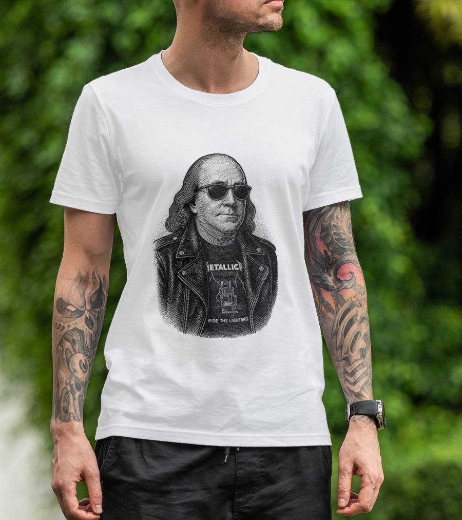Ben Franklin Metallica Ride The Lightning T-Shirt