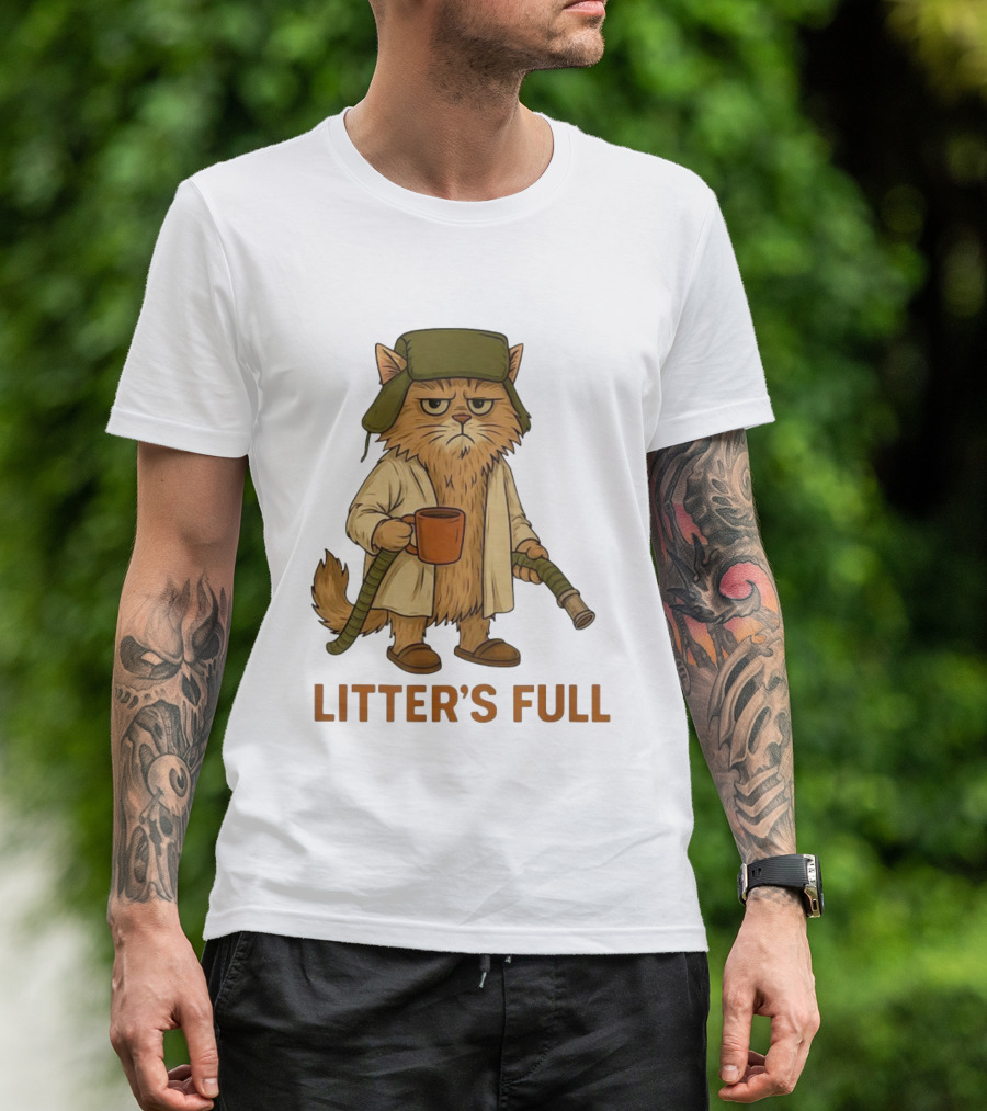 Litter’s Full Cat Coffee And Hose Hat T-Shirt