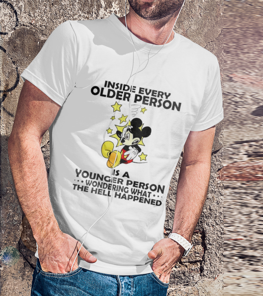 Mickey Younger Person Wondering What The Hell Happened Stars T-Shirt