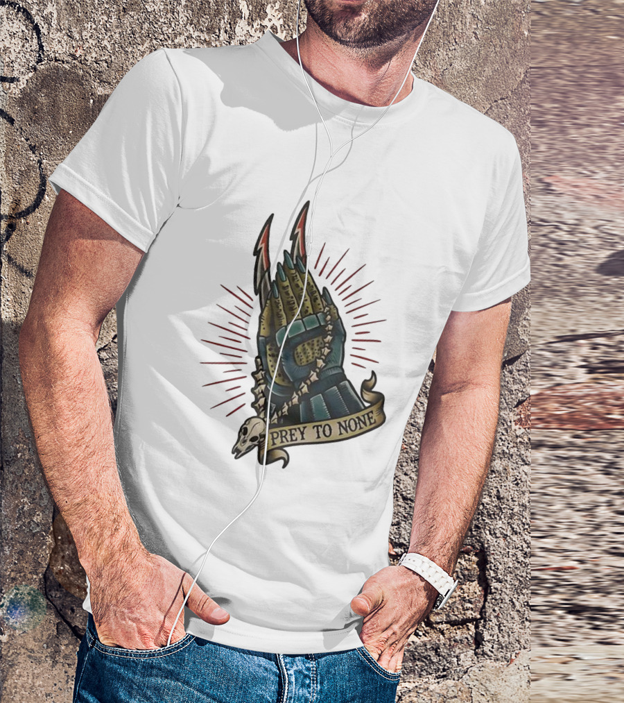 Prey To None Alien Claw With Skull And Star Chain T-Shirt