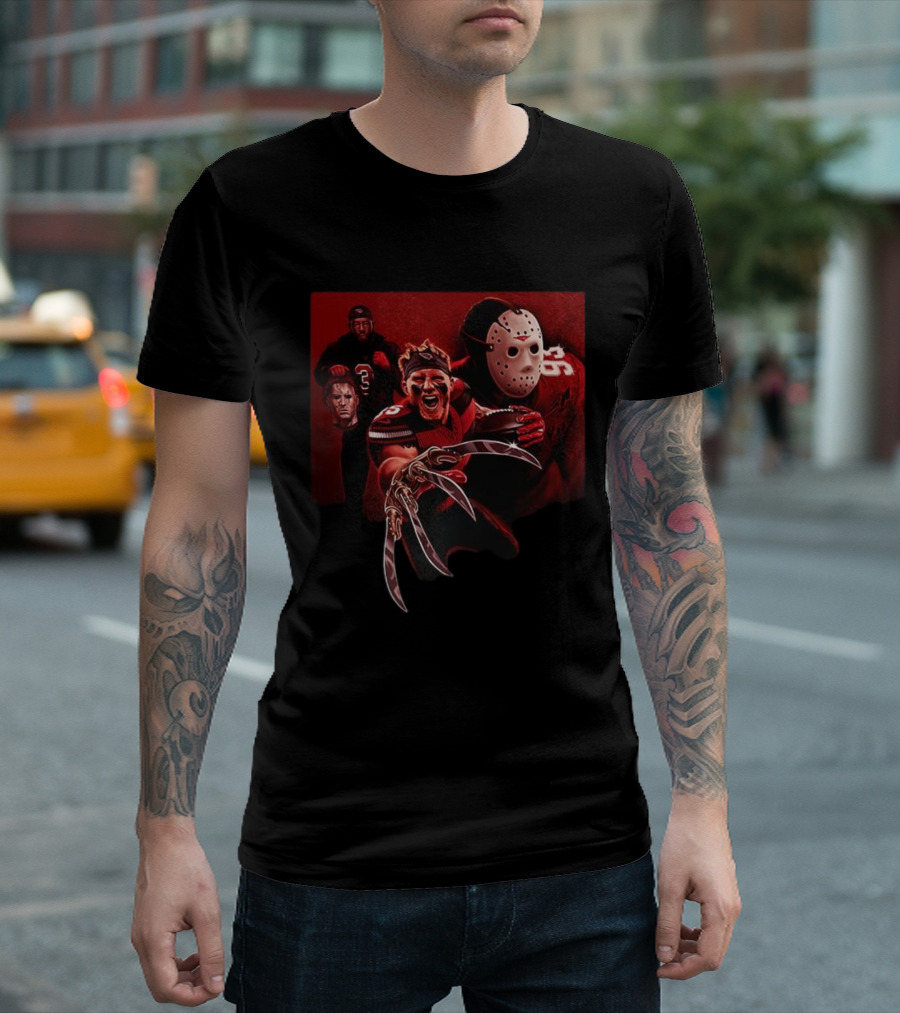 Arizona Cardinals 2025 Halloween Horror Football Mashup Freddy Jason Michael Myers Sports Fan Gear T-Shirt