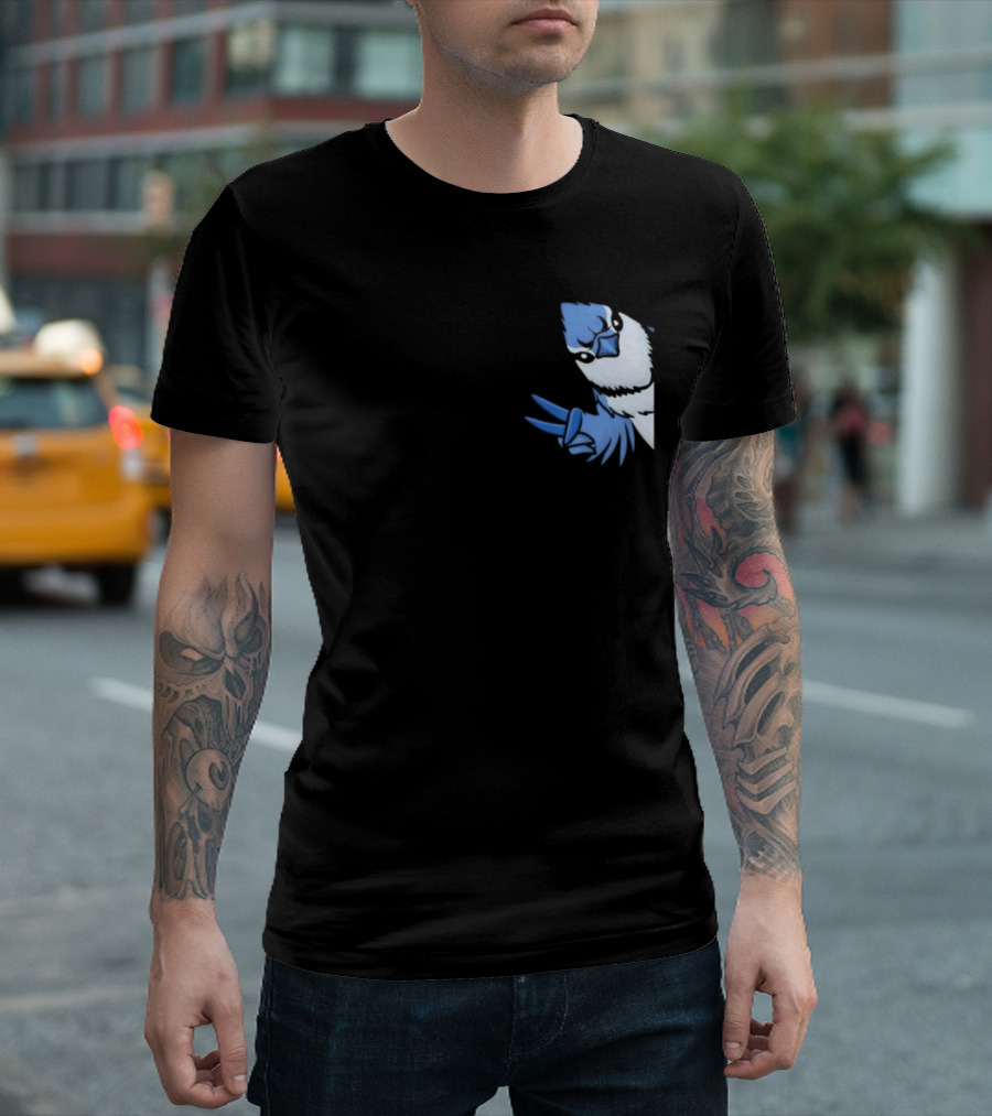 Blue Jay Cyanocitta Cristata Peace Gesture T-Shirt