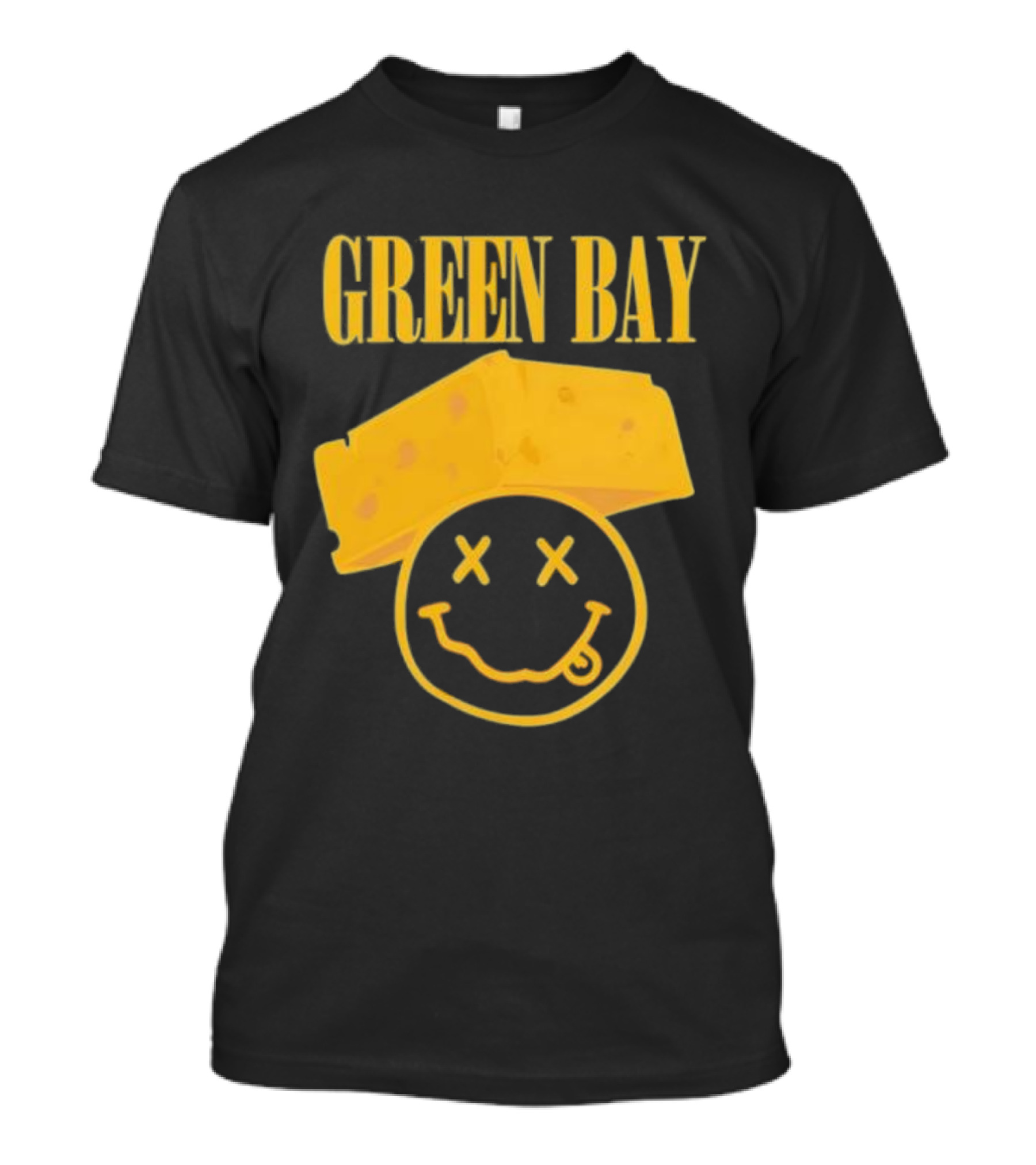 Green Bay Cheesehead Smiley Face T-Shirt