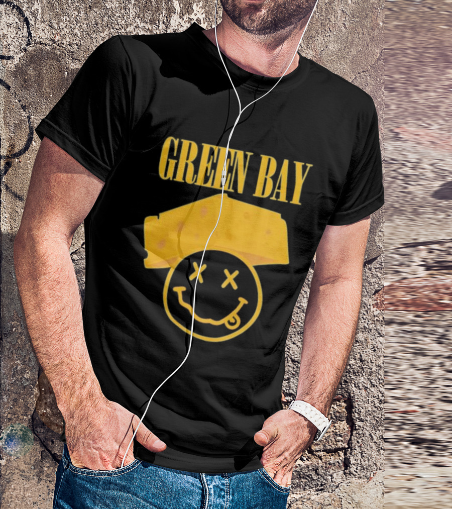 Green Bay Cheesehead Smiley Face T-Shirt