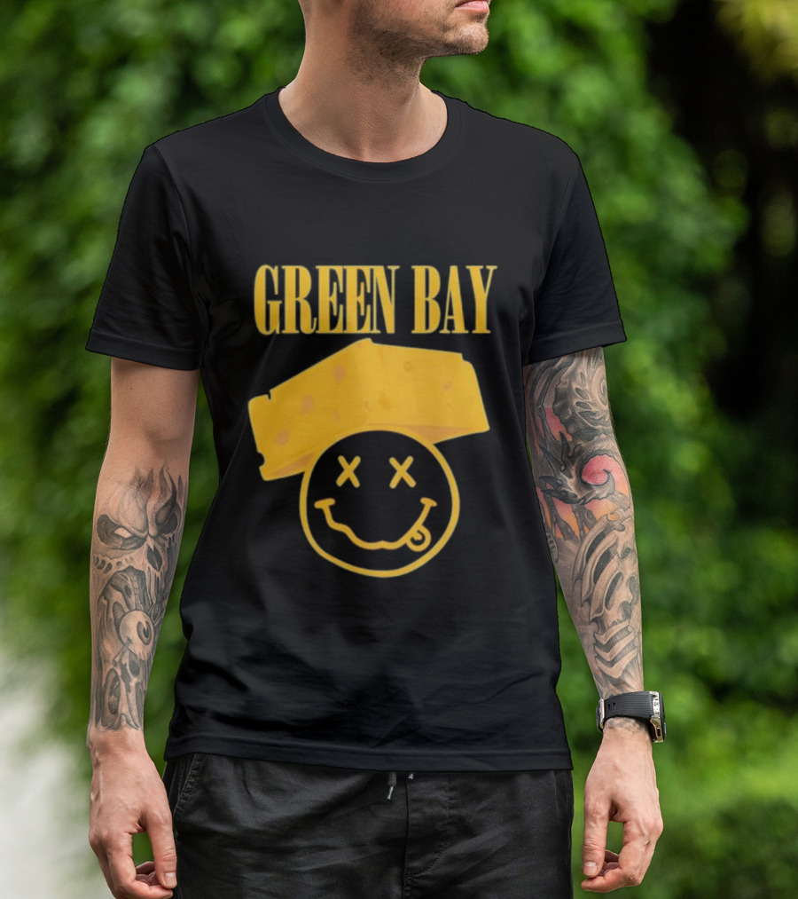 Green Bay Cheesehead Smiley Face T-Shirt