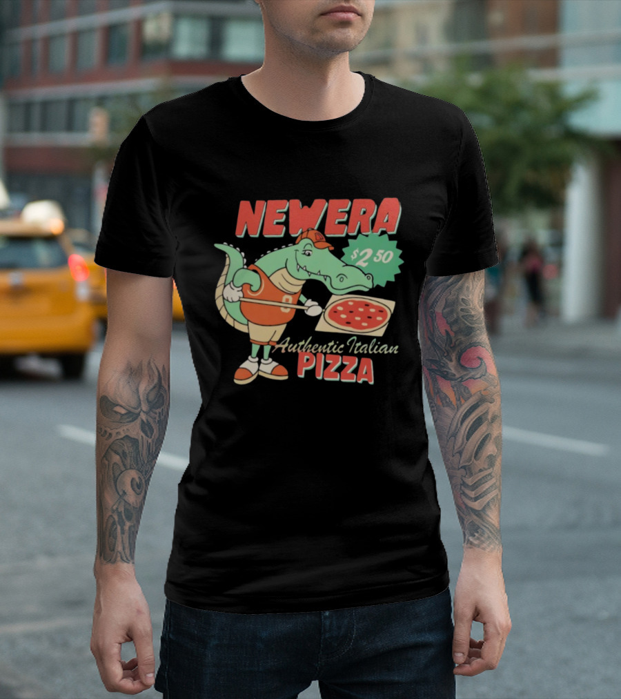 New Era Authentic Italian Pizza Crocodile Character $2.50 T-Shirt