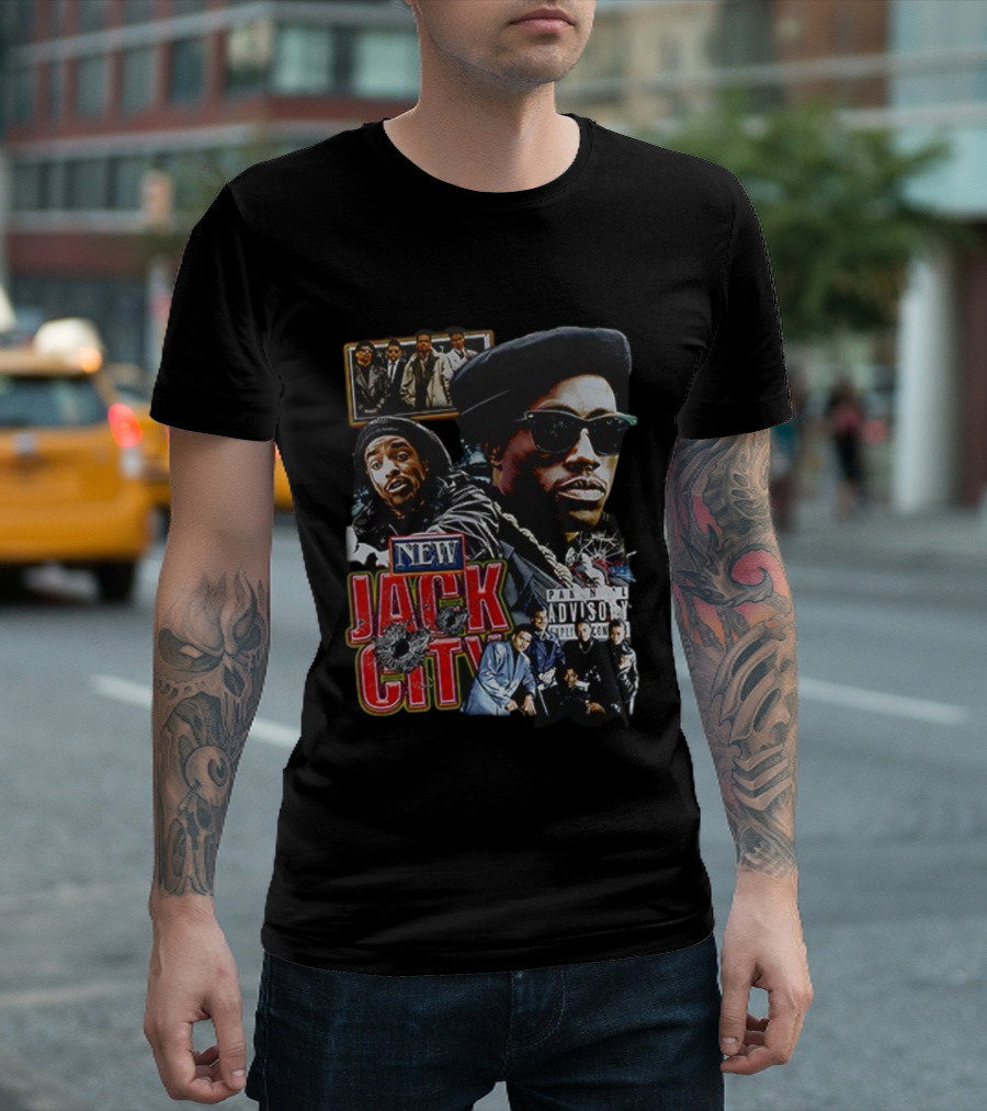New Jack City Vintage Style Parental Advisory Explicit Content 90s Crime Drama Retro Fashion T-Shirt