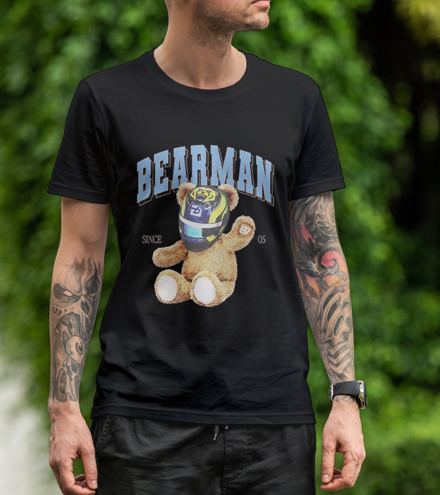 Bearman Teddy With F1 Racing Helmet T-Shirt