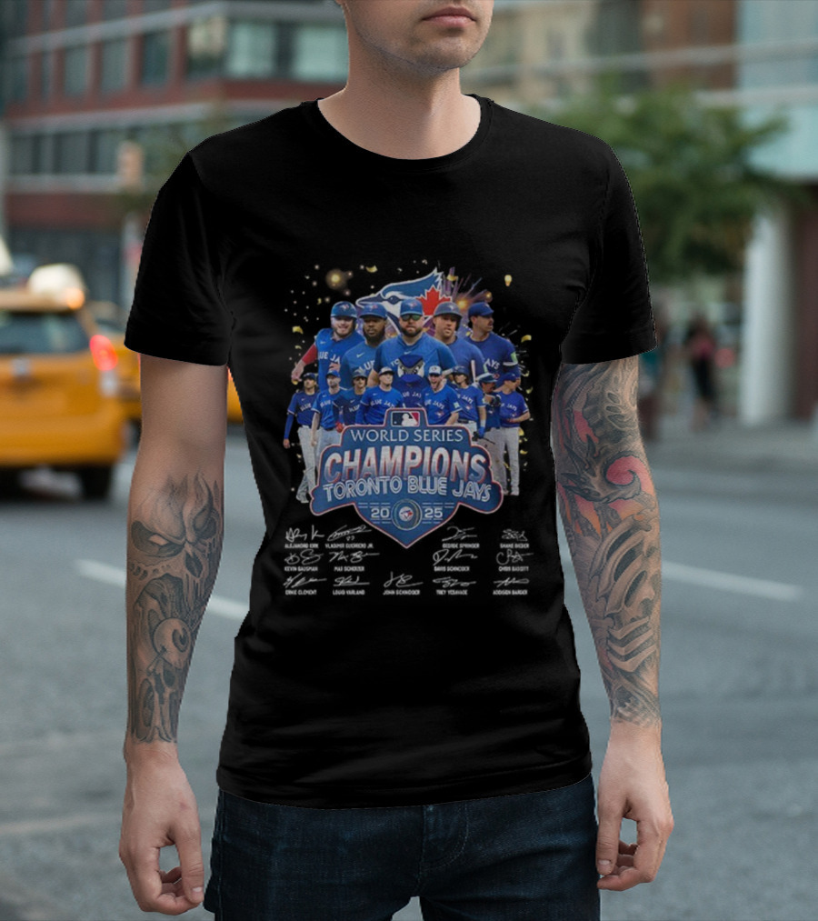 World Series Champions Toronto Blue Jays 2025 MLB Baseball Team Celebration T-Shirt