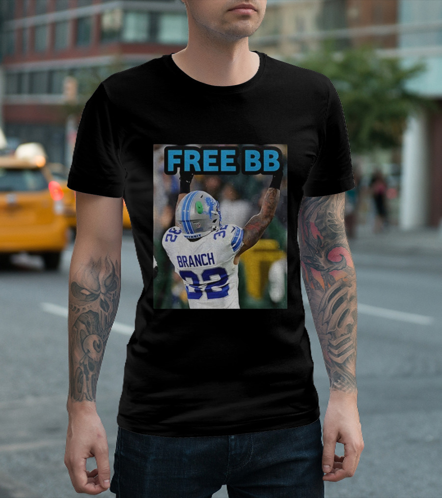 Free BB Brian Branch 32 Detroit Lions Football Fan Gear T-Shirt