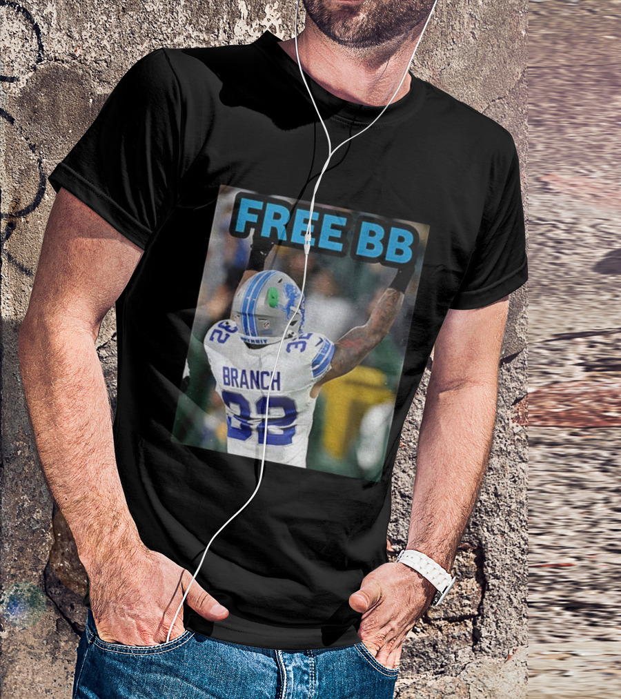 Free BB Brian Branch 32 Detroit Lions Football Fan Gear T-Shirt