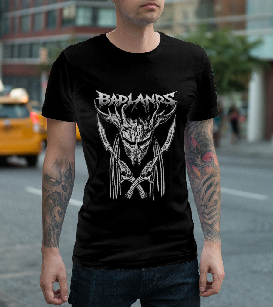 Badlands Predator Mask And Swords T-Shirt