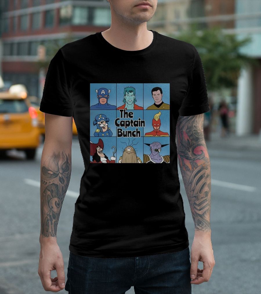 The Captain Bunch The Brady Bunch Cartoon Characters Inspired Design T-Shirt
