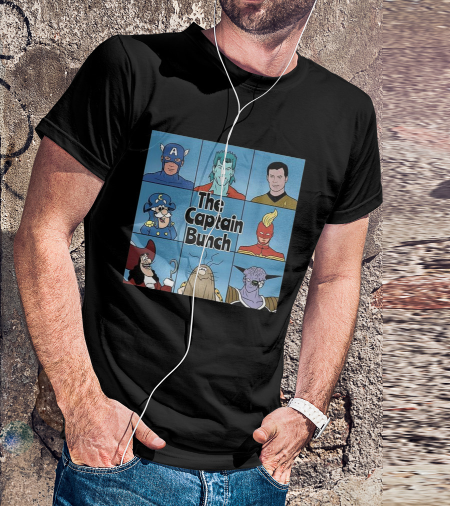 The Captain Bunch The Brady Bunch Cartoon Characters Inspired Design T-Shirt