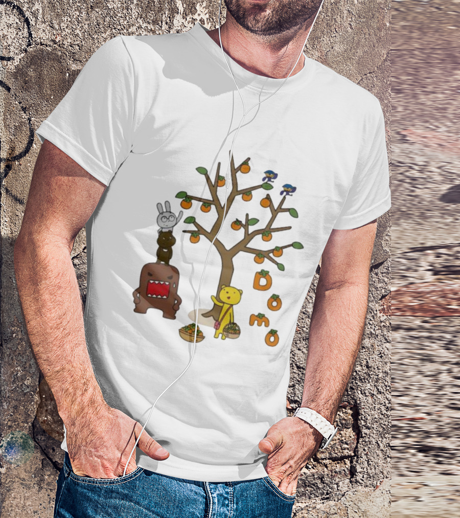 Domo Fall Harvest With Cartoon Characters And Persimmons T-Shirt