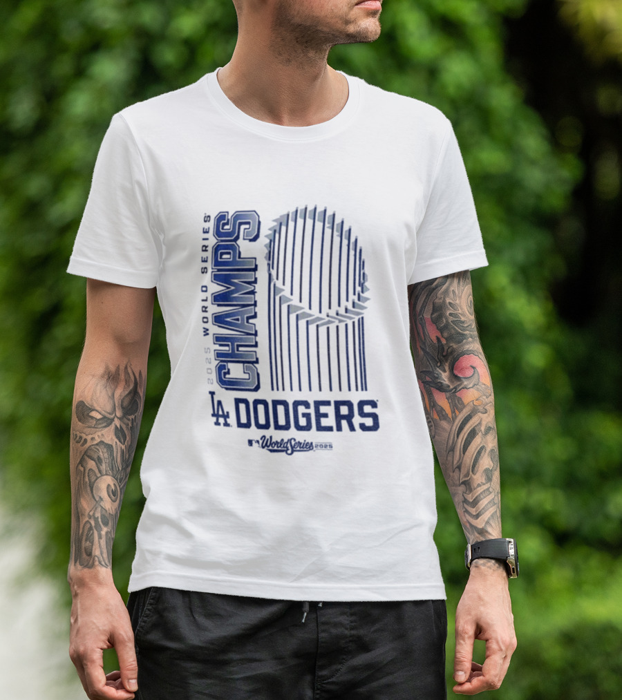 Los Angeles Dodgers 2025 World Series Champs Trophy Logo T-Shirt