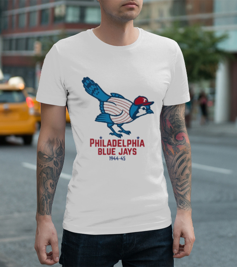 Philadelphia Blue Jays 1944-1945 Mascot Collaboration Phillies Blue Jays T-Shirt