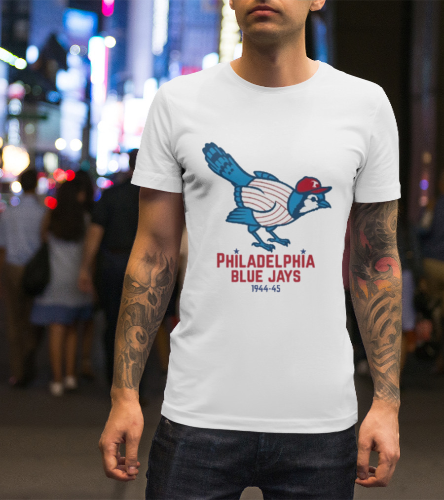 Philadelphia Blue Jays 1944-1945 Mascot Collaboration Phillies Blue Jays T-Shirt