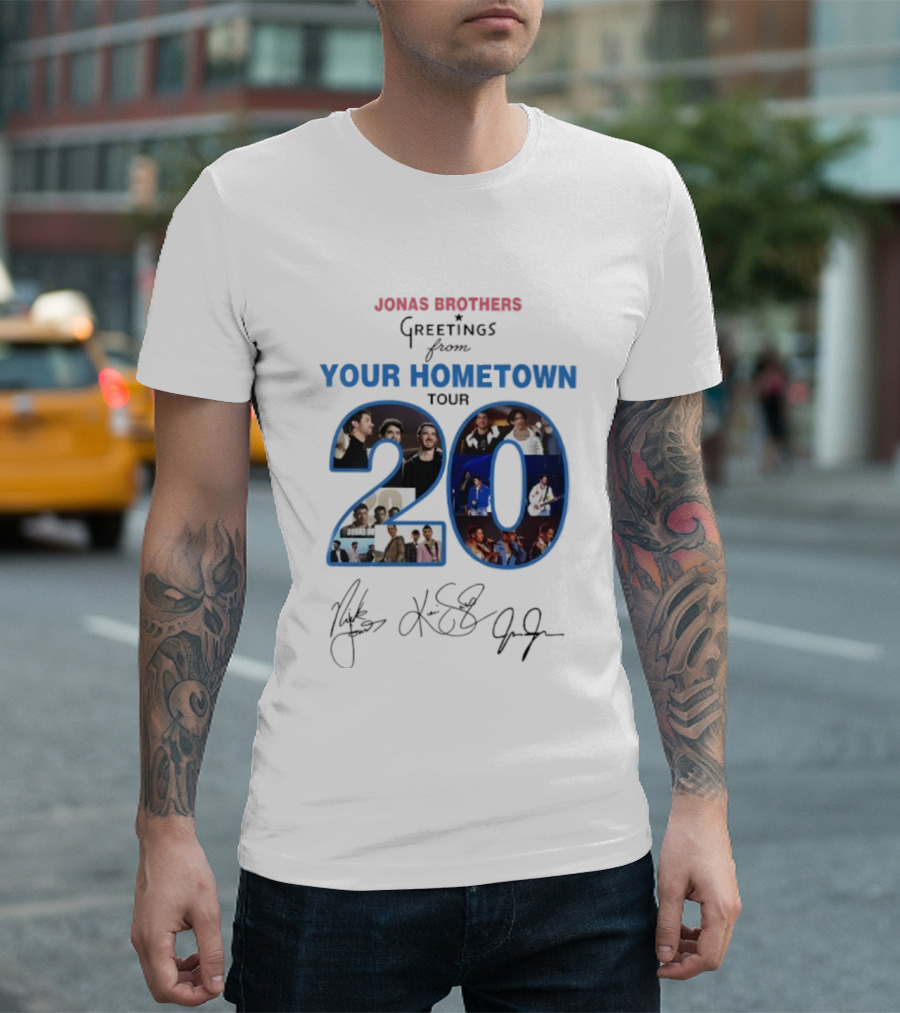 Jonas Brothers Greetings From Your Hometown Tour 2025 20 Signature T-Shirt