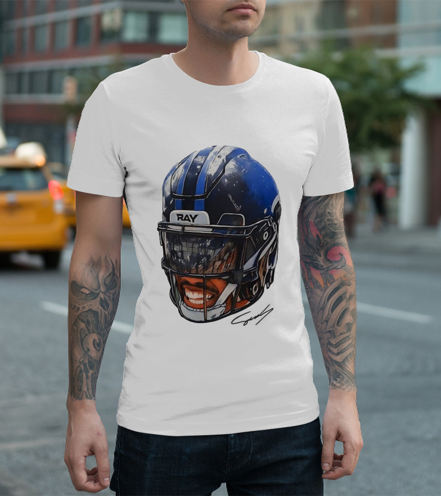 Zay Flowers Big Face Helmet Ravens Football T-Shirt