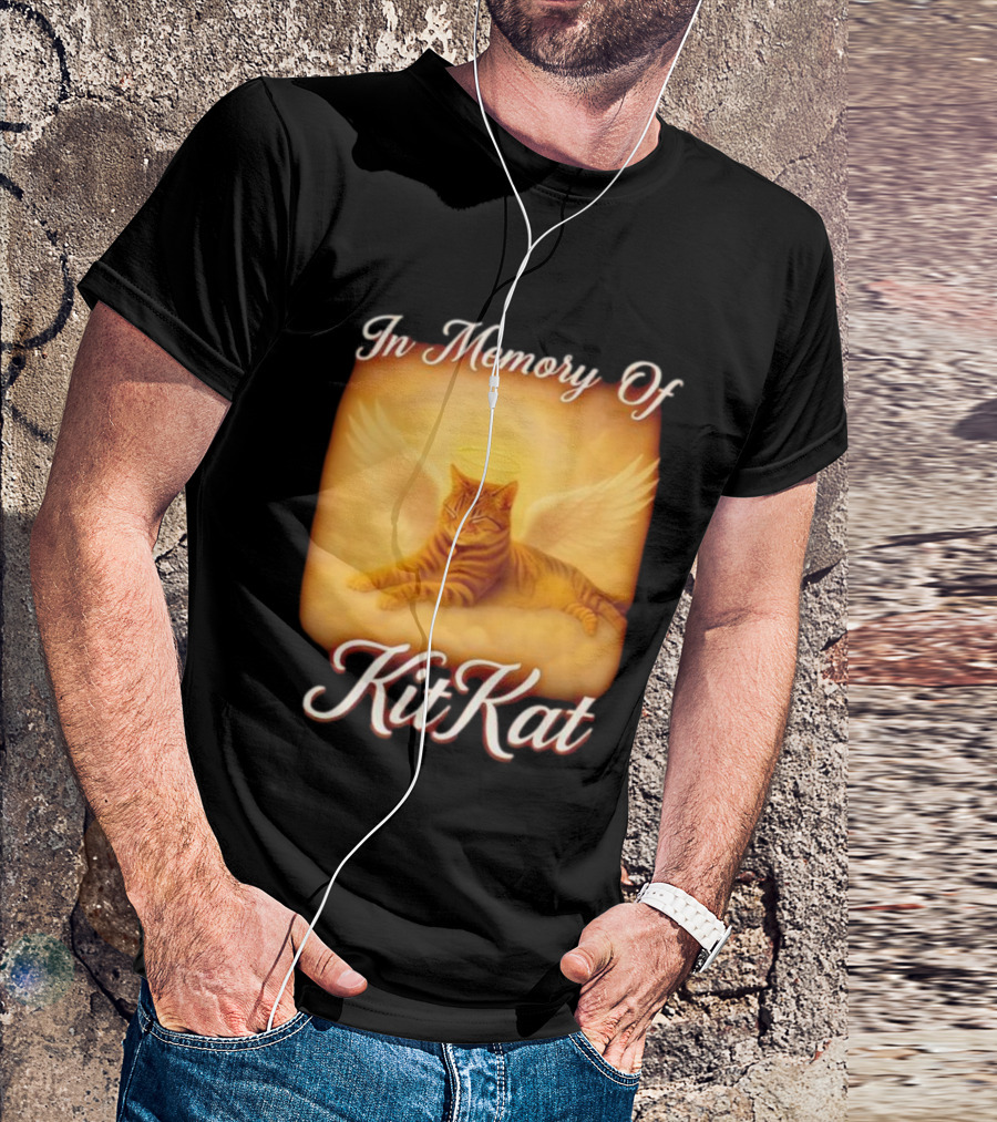 In Memory Of Kit Kat Angel Wings Halo Pet Cat Memorial T-Shirt