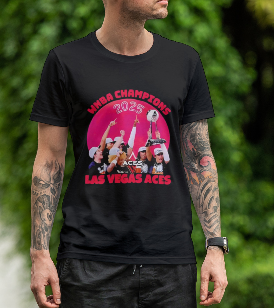 WNBA Champions 2025 Las Vegas Aces Pink Moon Celebration T-Shirt