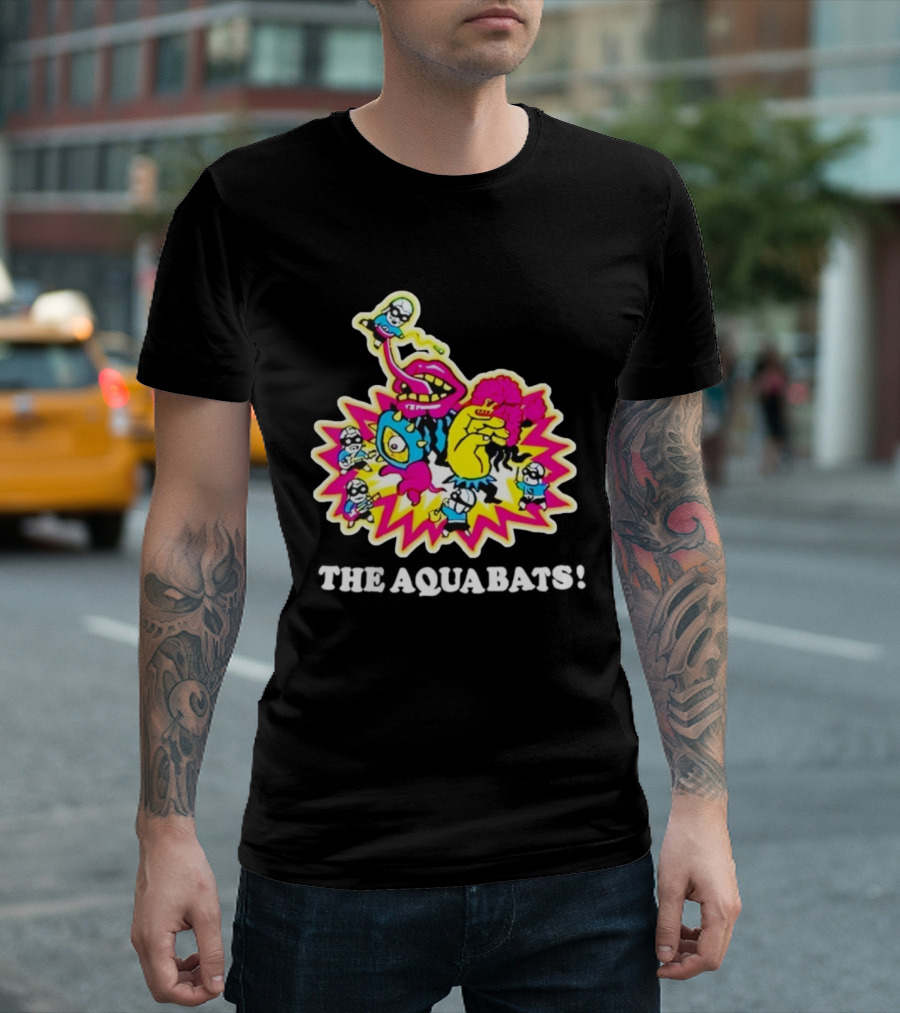 The Aquabats Cartoon Explosion Versus Battle Scene T-Shirt