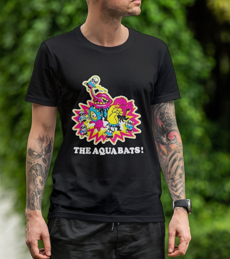 The Aquabats Cartoon Explosion Versus Battle Scene T-Shirt