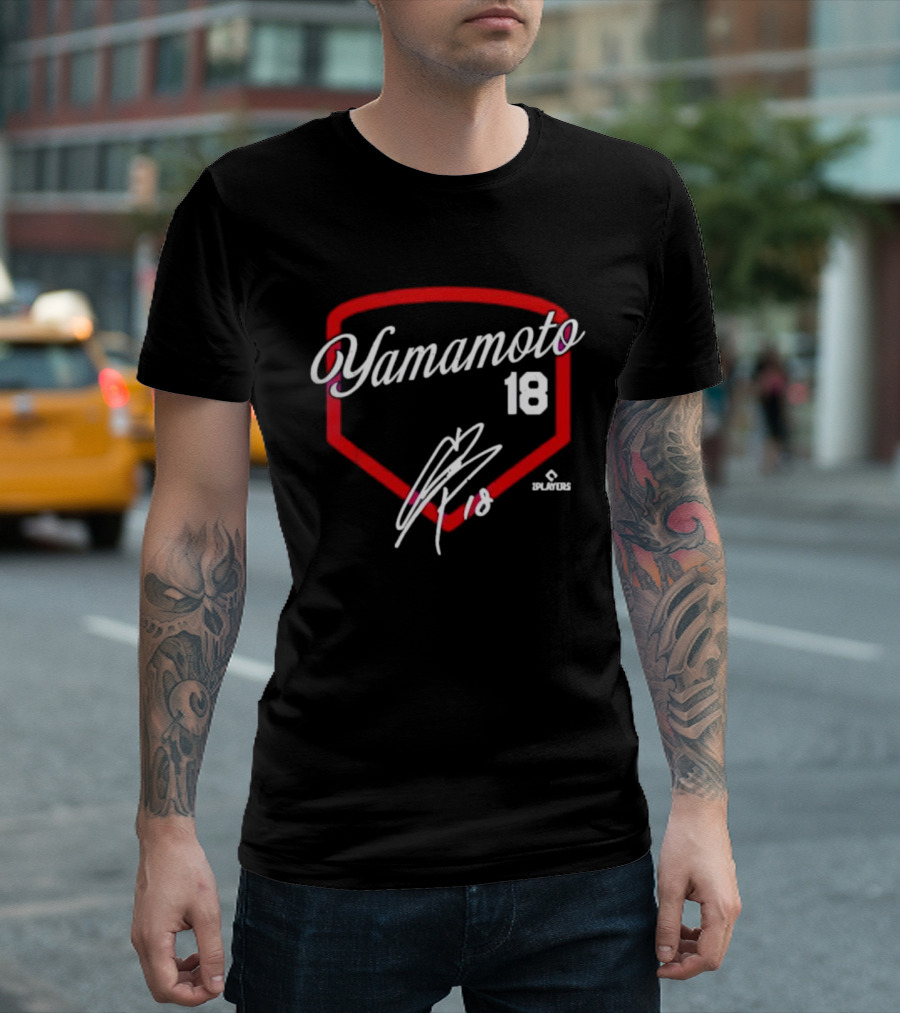 Yamamoto 18 Los Angeles Baseball Signature Design T-Shirt