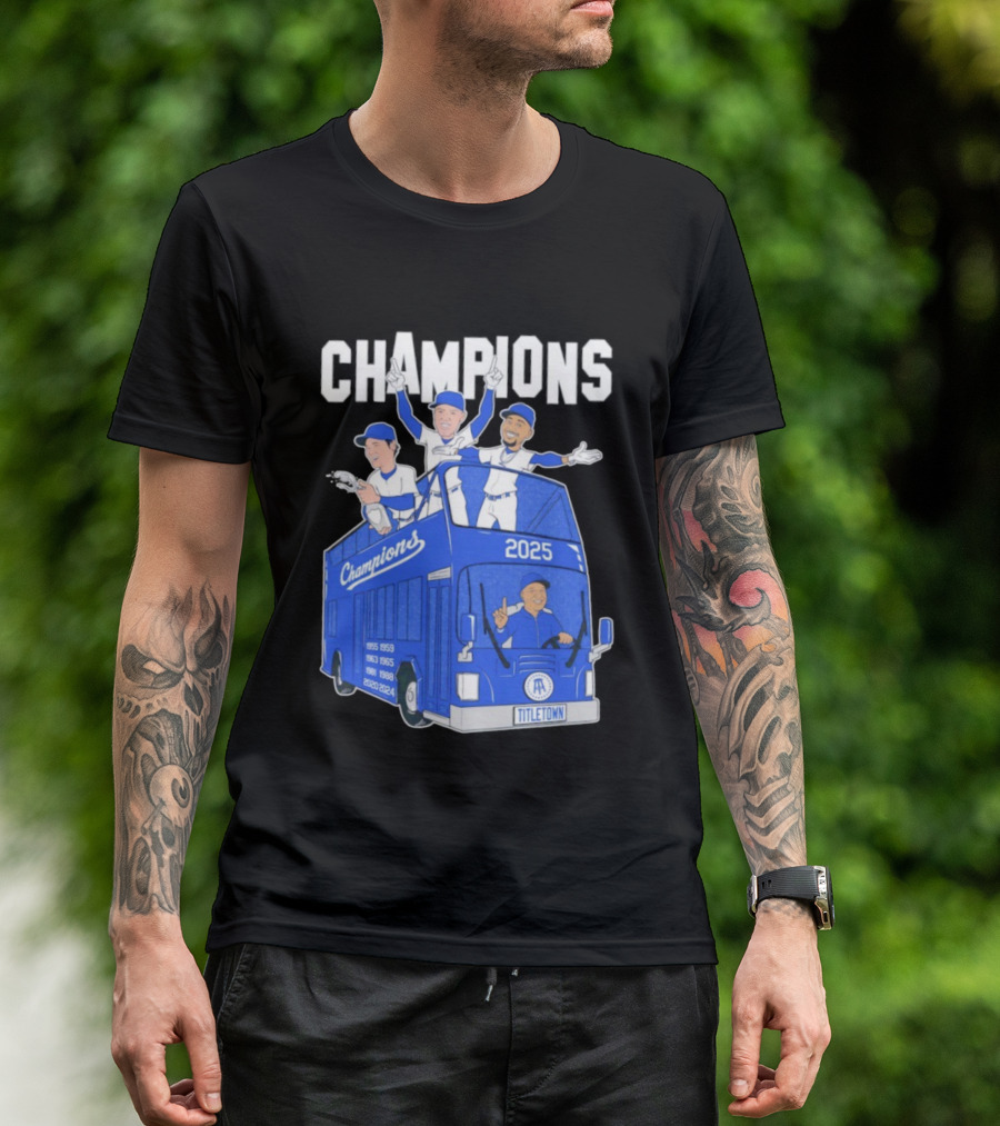 Los Angeles Dodgers Champions 2025 Yoshinobu Yamamoto Shohei Ohtani Mookie Betts Titletown T-Shirt