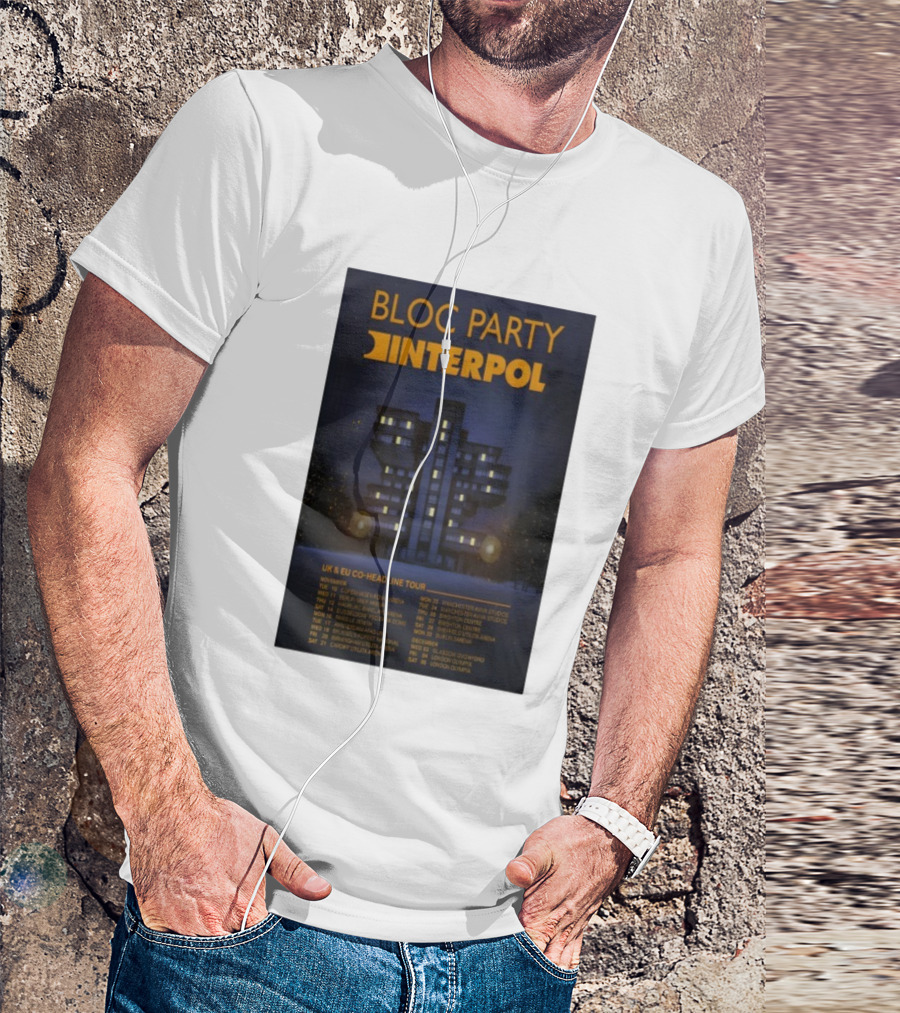 Bloc Party Interpol UK EU Co-Headline Tour November 2026 T-Shirt