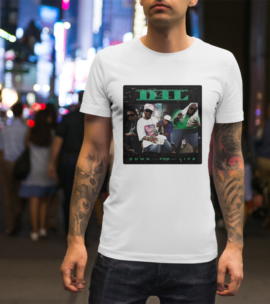 D4L Down For Life Album Cover Crew With Money And Bling T-Shirt