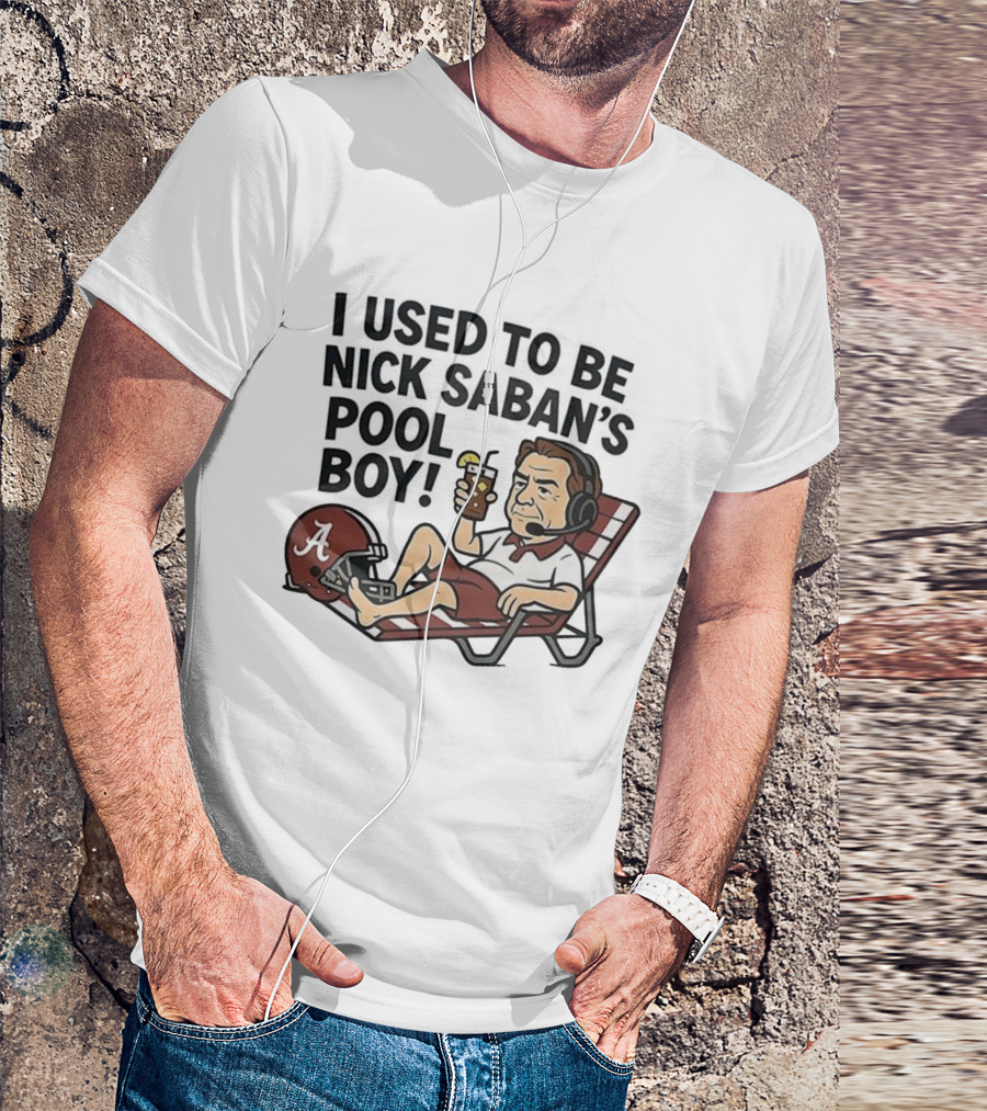 Nick Saban Pool Boy Alabama Football Cartoon Lounge Chair Parody T-Shirt