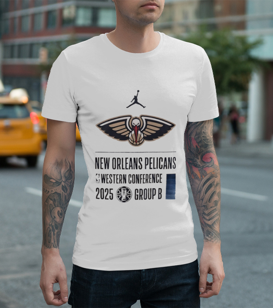 New Orleans Pelicans Western Conference 2025 Group B Jordan Brand Collaboration T-Shirt