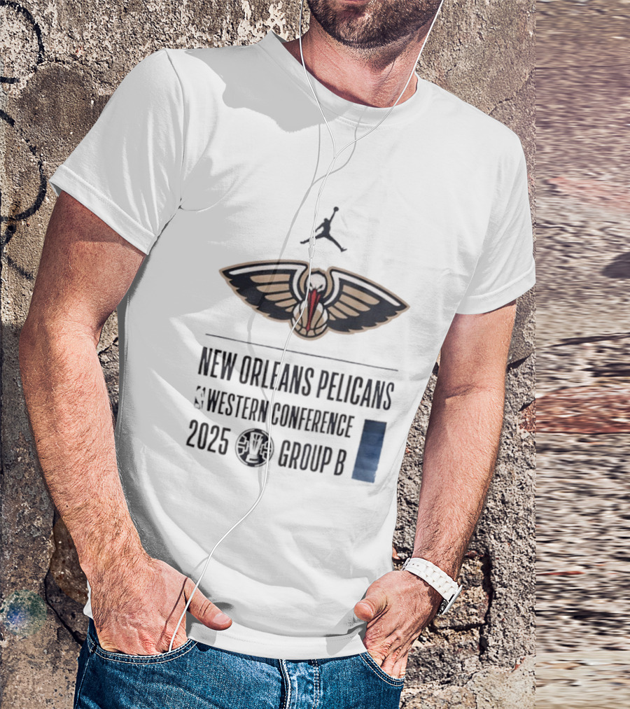 New Orleans Pelicans Western Conference 2025 Group B Jordan Brand Collaboration T-Shirt