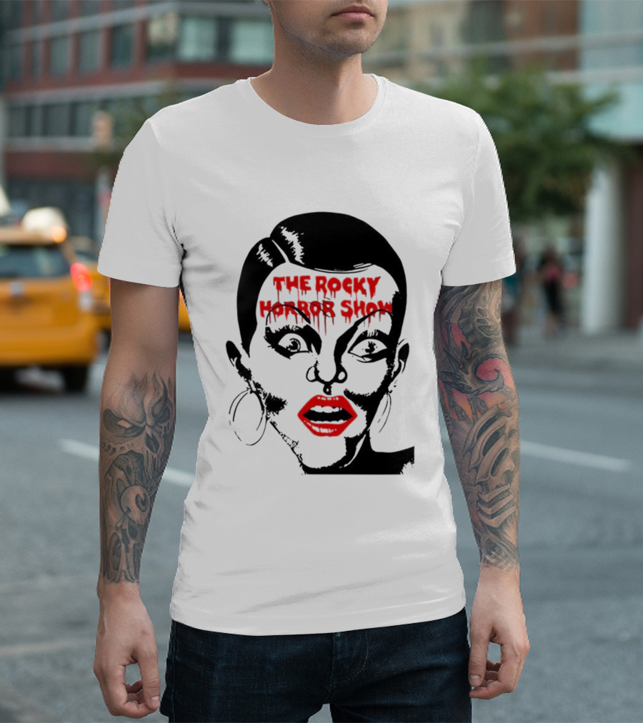 The Rocky Horror Show Dripping Text Vintage 70s Red Lips Graphic T-Shirt