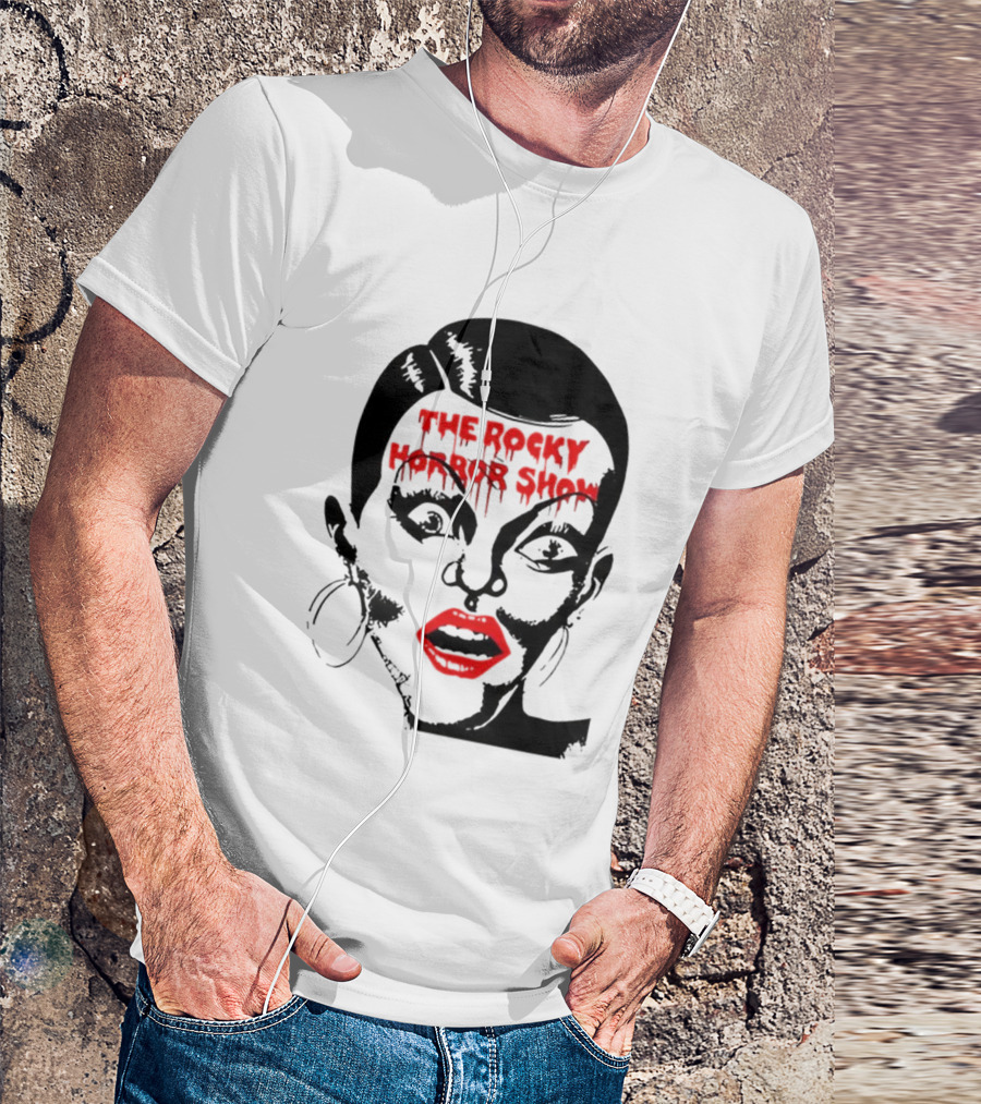 The Rocky Horror Show Dripping Text Vintage 70s Red Lips Graphic T-Shirt