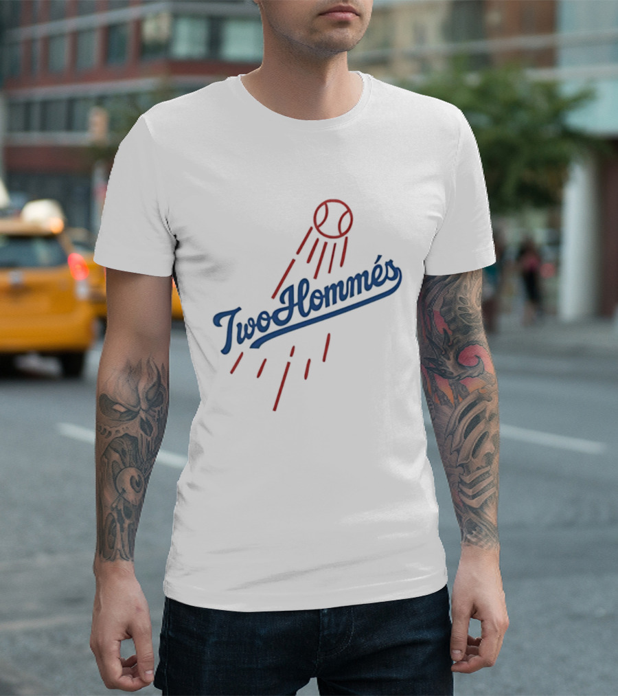 Two Hommés Baseball Collaboration Dodgers Style T-Shirt