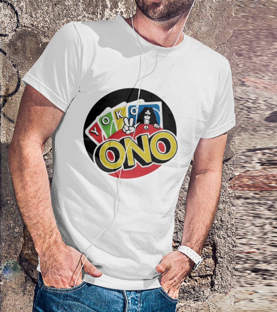 Yoko Ono Uno Peace Sign Card Game Mashup T-Shirt