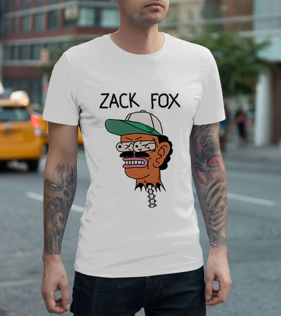 Zack Fox Bug-Eyed Head With Cap And Spinal Detail T-Shirt