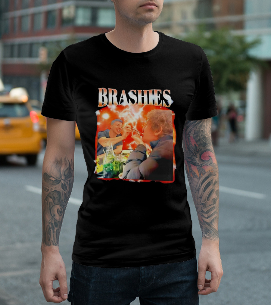 Brashies Two Man Eating With Chopsticks T-Shirt