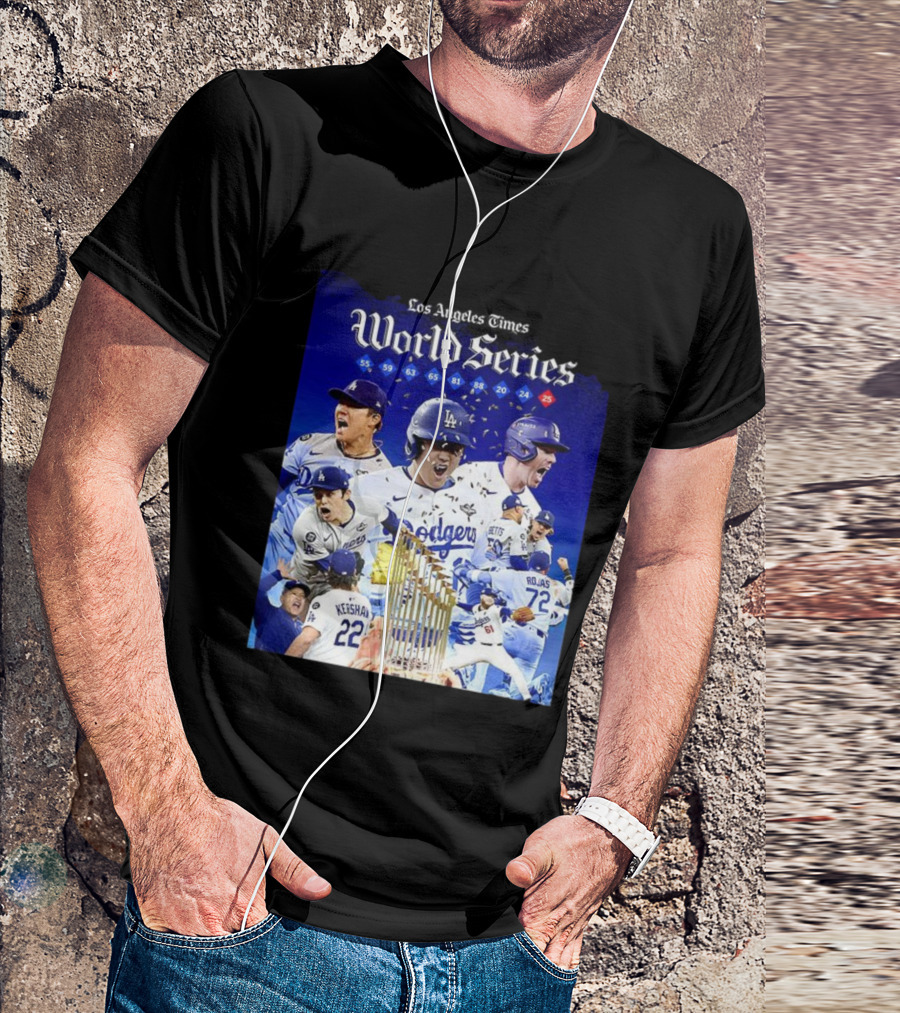 Los Angeles Dodgers World Series Champions 2025 Celebration With Iconic Moments And Championship Years T-Shirt