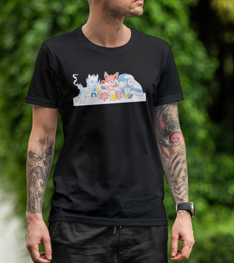 Duke Blue Devils North Carolina State Wolfpack Tar Heels Mascot Drinking Trio T-Shirt