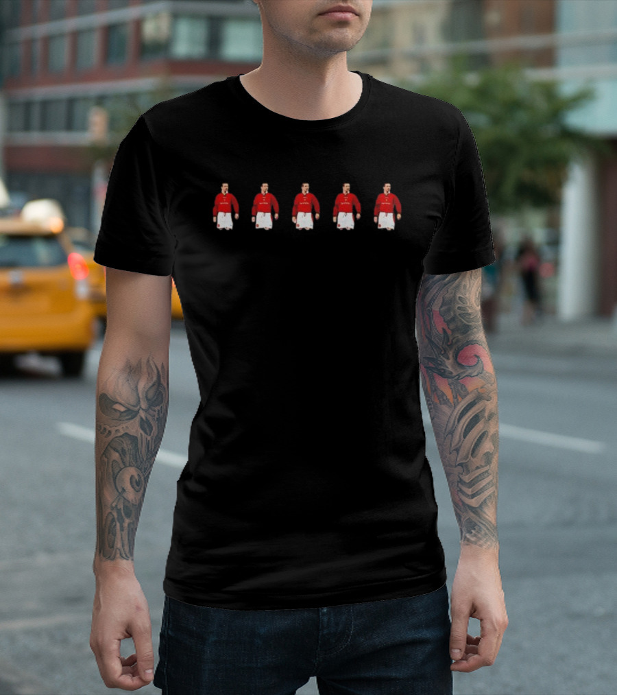 Five Cantonas Festive Football Icon Christmas Celebration T-Shirt