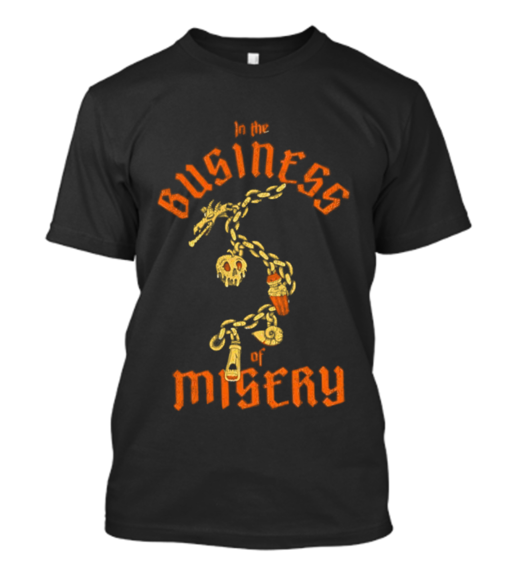 In The Business Of Misery Chain With Charms T-Shirt