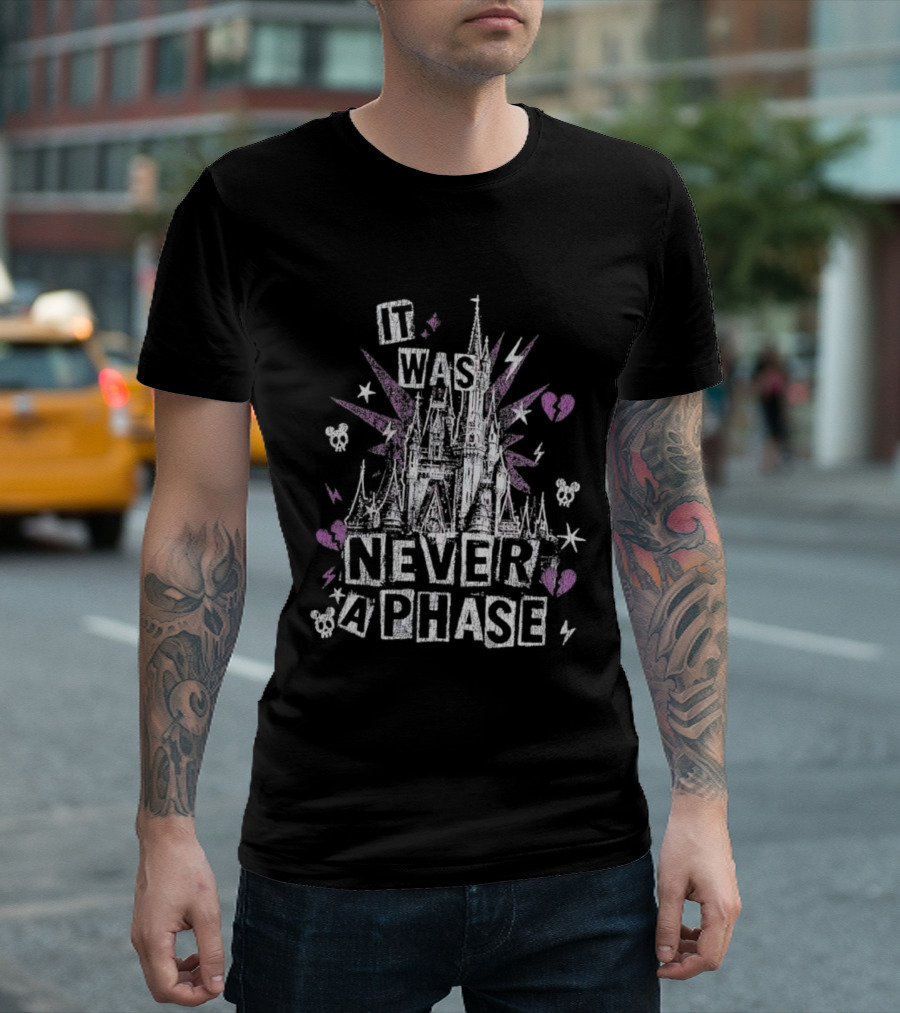 The Lost Bros It Was Never A Phase Pink Hearts Halloween Castle T-Shirt