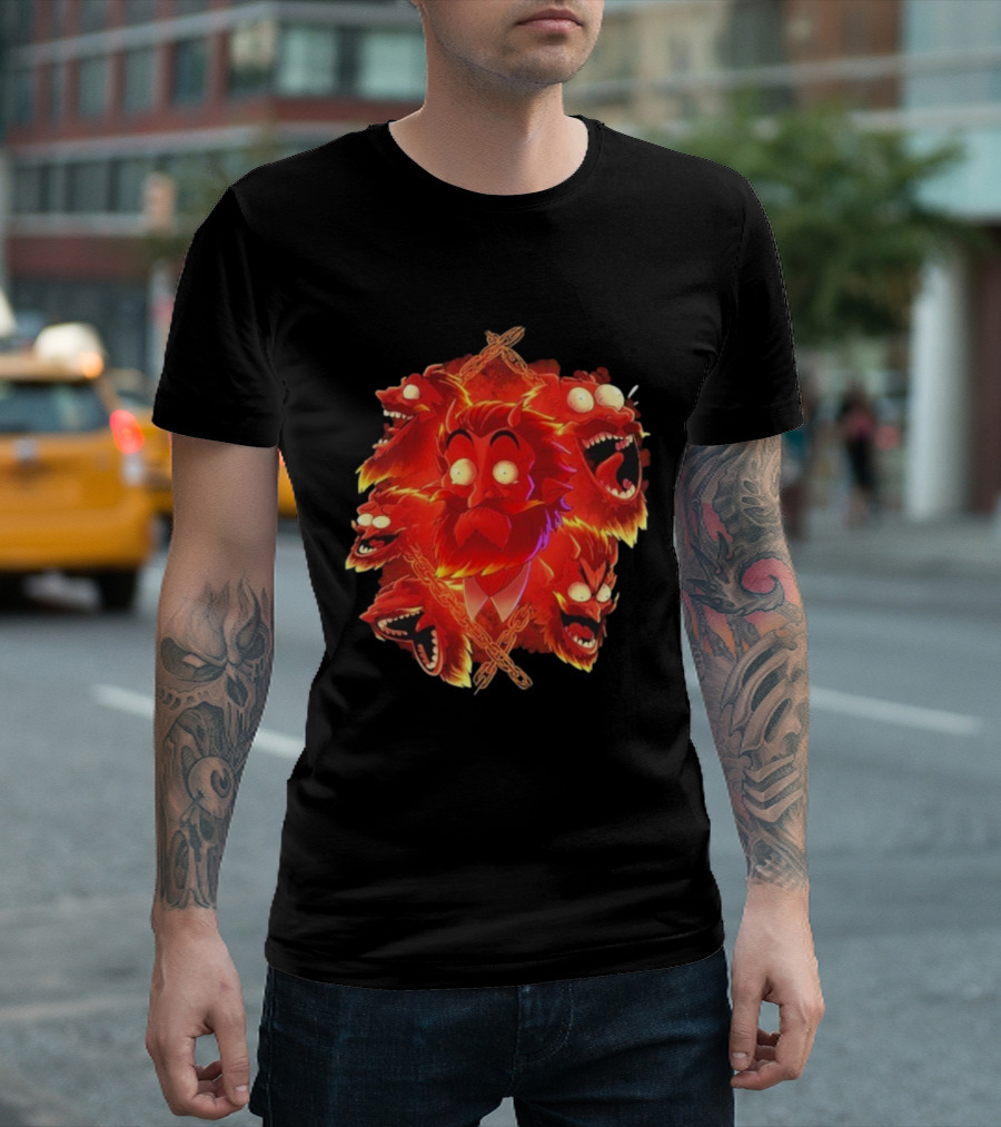 Legends Of Avantris Gideon Laughing Fiery Demon Faces T-Shirt