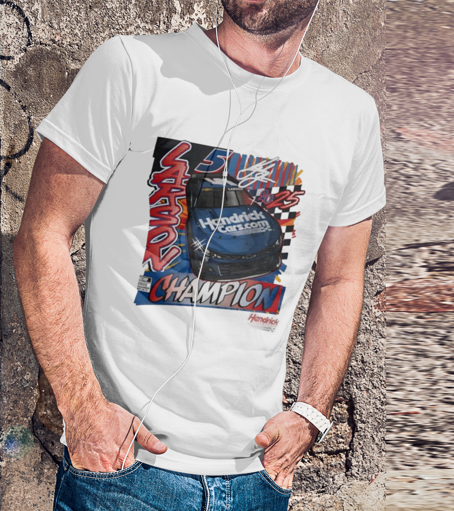 Kyle Larson 5 Champion Hendrick Cars 2025 NASCAR Cup Series T-Shirt